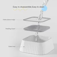 Gamelle d'eau durable en plastique pour chien et chat, forme carrée, motif uni, étanche IPX5, anti-déversement, anti-renversement, anti-étouffement, flottante