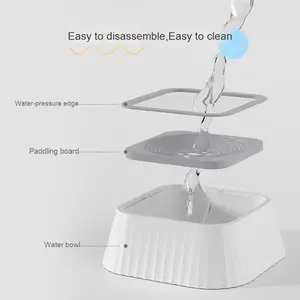 Bebedero para Perros de Plástico Resistente, Forma Cuadrada, Diseño Sólido, Impermeable IPX5, Antiderrames, Antivuelco, Anti-Asfixia, Flotante, BIKO - Product Image 4