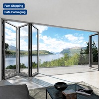 Portes pliantes extérieures modernes en aluminium étanches avec finition de surface pour maisons, hôtels et cours - Systèmes pliants