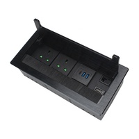 Prise de bureau encastrée avec brosse, 4 prises USB A, Type C pour mobilier de bureau