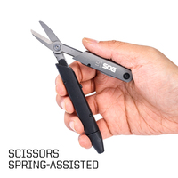 Bolígrafo Táctico Multiherramienta - Bastón SOG Q1, Accesorios de Viaje Aprobados por la TSA, Bolígrafo Multiherramienta con Tijeras de Viaje, Equipo EDC (ID1001-CP)