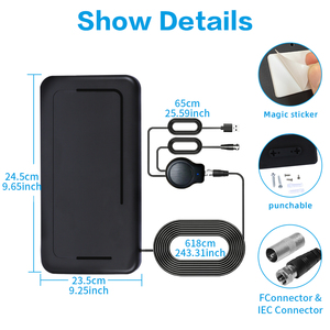 <span class=keywords><strong>Antenne</strong></span> <span class=keywords><strong>TV</strong></span> mobile DVB-T2, <span class=keywords><strong>amplificateur</strong></span> numérique intelligent HD intérieur, support mural en plastique - Product Image 5