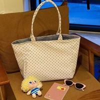 Sac fourre-tout en toile grande capacité, nouveau, à pois, style coréen minimaliste, pour étudiantes, sac à bandoulière polyvalent pour les trajets quotidiens