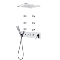 Mitigeur de douche thermostatique en laiton 59% chromé moderne mitigeur mural robinet de bain à effet pluie-Robinet de salle de bain Offre Spéciale
