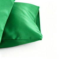 Taie d'oreiller en satin personnalisée, design enveloppe, 100% polyester, housse de coussin douce pour linge de lit d'hôtel, vente en gros, couleur et taille personnalisées