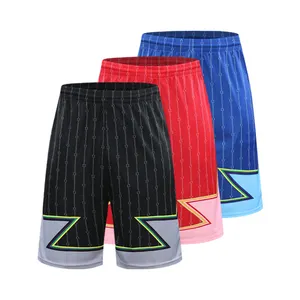 High Quality Factory Wholesale Basketball Shorts Team Men Striped Printed Basketball Shorts