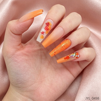 Lot de 24 faux ongles réutilisables en PMMA, finition mate de luxe, à presser, forme cercueil longue, avec colle et diamants pré-dessinés pour manucure