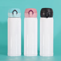 Bouteilles isothermes portables en acier inoxydable pour le sport, capacité 17 oz, sublimation, large ouverture pour eau froide