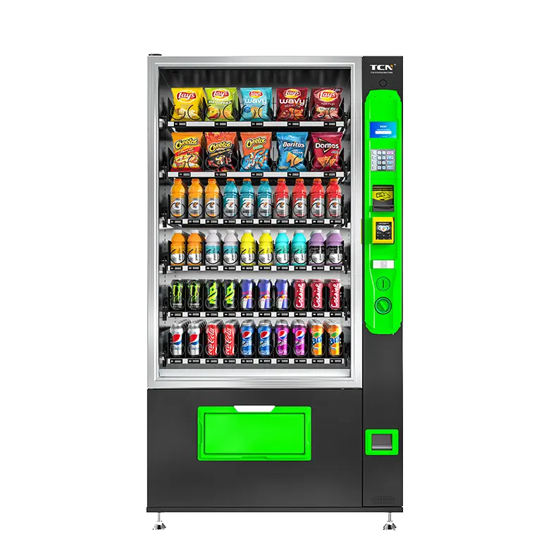 TCN School/Office/Park Maquinas Expendedoras White/Black ISO9001 Snack And Drink Vending machine