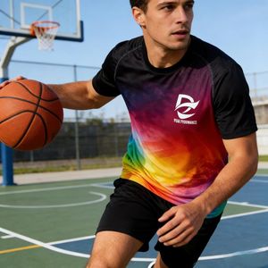 T-shirt de sport pour homme à manches courtes, personnalisé, à séchage rapide, respirant, imprimé par sublimation, pour la course à pied, le fitness quotidien, les événements sportifs et les marathons - Product Image 5