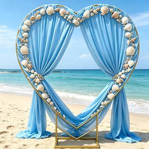Gold Heart Shape Wedding Arch <b>Backdrop</b> <b>Stand</b> Metal Frame for Ceremony Party & Photo Booth Decor - Product Image 3