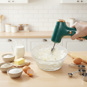 Batteur à œufs électrique domestique, <span class=keywords><strong>fouet</strong></span> automatique pour gâteaux et crèmes, <span class=keywords><strong>fouet</strong></span> blanc en acier inoxydable, outil de pâtisserie <span class=keywords><strong>manuel</strong></span> sans fil pour la maison - Product Image 3
