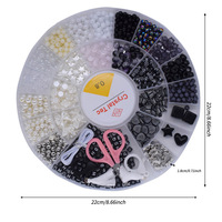 Breloques Alphabet, Ciseaux et Fil pour Filles, Kit de Fabrication de Bijoux, Boîte Ronde, Perles Acryliques DIY pour Enfants, Kit de Fabrication de Bracelets