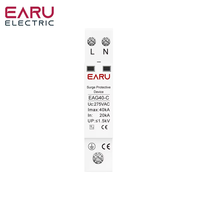 EARU ELE 1P+N AC SPD 20KA~40KA 275V Parafoudre domestique de protection contre les surtensions Dispositif de protection basse tension EAG40-C SPD1P+N-40