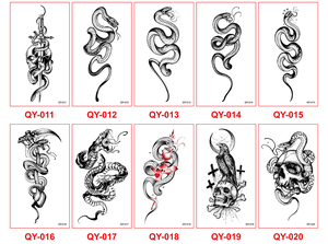 Kits d'autocollants de <span class=keywords><strong>tatouage</strong></span> jetables Qy Darkness, motifs <span class=keywords><strong>serpent</strong></span> et fleurs, tatouages génitaux féminins personnalisés - Product Image 5