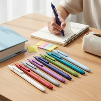 Nouveau stylo gel pression couleur Morandi 0,5 mm, encre multicolore, personnalisable avec logo, papeterie étudiante, cadeau publicitaire en plastique avec colle en spray