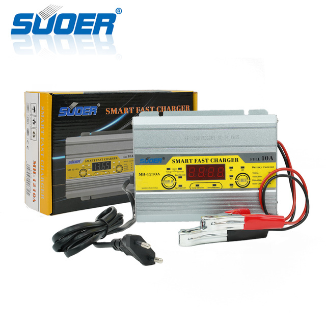Suoer MH-1210A LCD Screen Display Portable Auto Battery Charger 220v Input 12v Output 10a Three-Phase Model Battery Charger