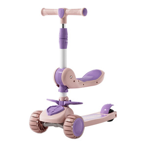 Trottinette Enfant Personnalisable 2-en-1 3-en-1 3 Roues en Plastique pour Filles et Garçons, 1-3-6-8 Ans, avec Siège et Pédales - Product Image 1