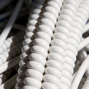 Cable Espiral Blanco de PU, 2 Núcleos, Conductor de Cobre, Cable de Alimentación Industrial de Bajo Voltaje, Cable en Espiral - Product Image 4