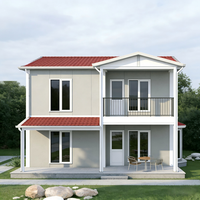 Villa préfabriquée moderne de luxe à 2 étages, structure en acier lourd, maisons préfabriquées portables, villas aux normes internationales à vendre
