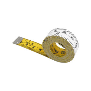 Ruban à mesurer souple 150 cm 60 pouces double échelle blanc jaunâtre règle de couture métrique à rappel manuel - Product Image 1