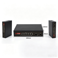 Switch PoE Gigabit Completo No Administrado 4+1+2SFP, 4 Puertos PoE RJ45, 2 Ranuras SFP, 85W, Budget AI Watchdog, Protección Contra Sobretensiones de 4KV, Extensión de 250m