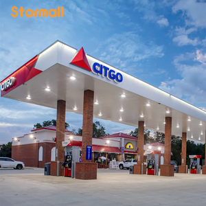 Panneaux LED personnalisés pour stations-service - Affichage des prix du carburant & Structure de toit de station-service en acier robuste avec auvent - Product Image 6