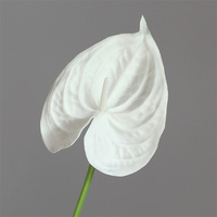 FL-354 meilleure qualité PU noir camée anthurium fleurs artificielles plantes vertes pour la maison décor de Table noël nouvel an