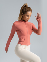 Veste de sport pour femme, coupe ajustée, manches longues, sans couture, respirante, séchage rapide, personnalisable, pour le cyclisme et la course en extérieur, grandes tailles
