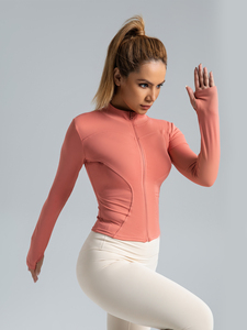 Veste <span class=keywords><strong>de</strong></span> <span class=keywords><strong>sport</strong></span> pour <span class=keywords><strong>femme</strong></span>, coupe ajustée, manches longues, sans couture, respirante, séchage rapide, personnalisable, pour le cyclisme et la course en extérieur, grandes tailles - Product Image 3