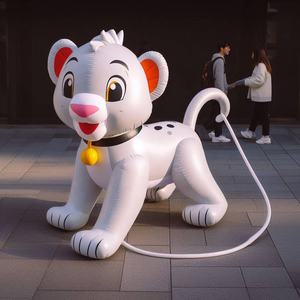 León inflable gigante blanco publicitario de 3m de altura con luces Led, juguete decorativo de León de dibujos animados para Decoración - Product Image 4