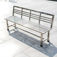 Banc d'attente robuste en acier inoxydable avec dossier soudé, multi-places, forte capacité de charge pour aéroport, hôpital, arrêt de bus, parc