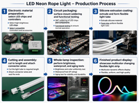 Bande LED flexible et colorée, étanche, contrôlée par application intelligente, effet de lumière néon, synchronisation musicale, éclairage IP67