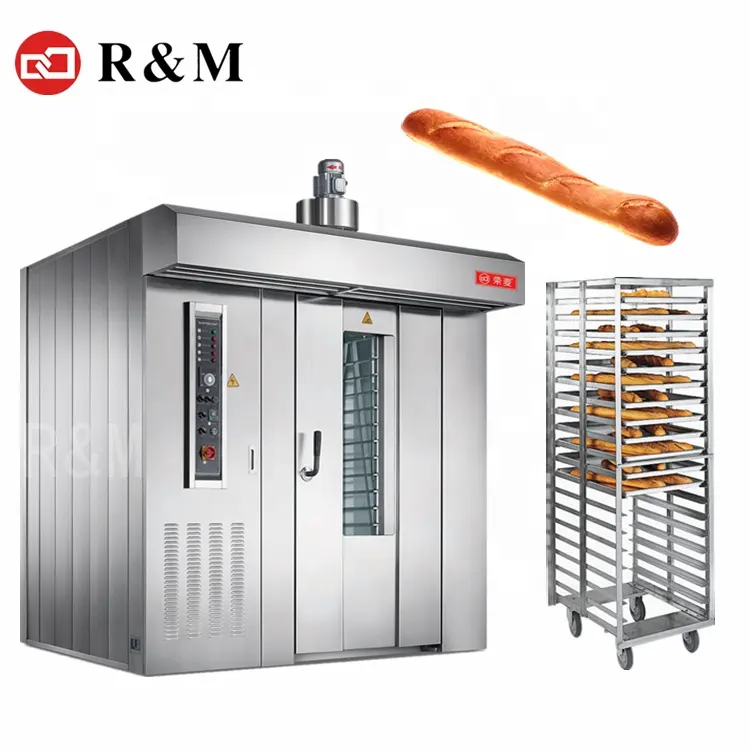 Bakery Oven Italy Gas Diesel Electric Industrial Rotary Oven For Bakery Sale Bread Baking Italy Commercial 8 16 32 64 Trays Rack Rotary Oven Price