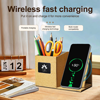 Support de charge sans fil Support pour téléphone portable avec charge rapide 15W Porte-stylo multifonction Chargeur sans fil
