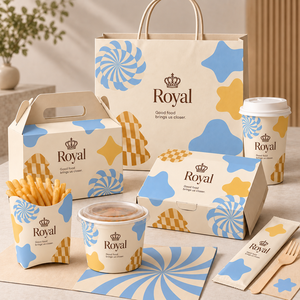 Cajas Rígidas de Papel Kraft Impresas Personalizadas, Bolsas, Vasos, Tazones con Logotipo para Envasado de Comida para Llevar de Restaurantes - Venta al por Mayor - Product Image 1