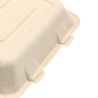 Conteneur alimentaire jetable en bagasse de papier biodégradable, écologique, résistant à la graisse, micro-ondable, à 2 compartiments, 900 ml