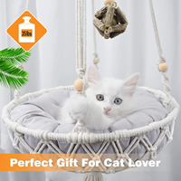 Boho tissé à la main chat balançoire hamac accrocher sur mur lit Pet Cage hamacs pour dormir et grimper