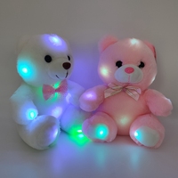 Cadeau pour la Saint-Valentin, ours en peluche lumineux LED de 23 cm, jouet en peluche lumineux, petit ours en peluche brillant