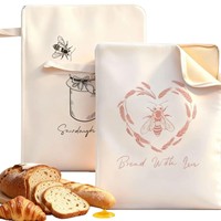Sac à pain pliable en lin et cire d'abeille bio, personnalisé, avec fermeture éclair large, taille XL (33x43cm), pour le stockage du pain au levain fait maison