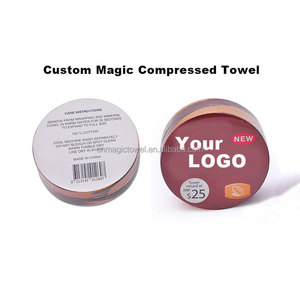 Nhà máy nóng bán ma thuật khăn chuyến đi vòng hình dạng bông bán buôn nén khăn tùy chỉnh in ấn nén khăn - Product Image 3
