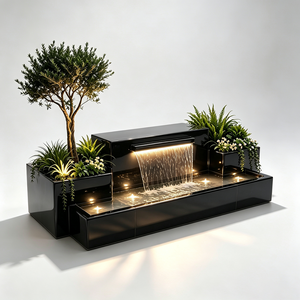 Fuente de Agua Circulante Tipo Cascada Decorativa H175, Resistente a los Rayos UV, Impermeable, Decoración de Paisaje Feng Shui para Jardín Exterior - Product Image 4