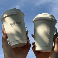 Gobelet à café en papier kraft à double paroi avec logo imprimé, logo personnalisé, 4 oz, couvercle en dôme recyclable