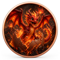 Pièce de monnaie Dragon Hatchling en cuivre fin 999 de 1 oz, haute définition, peinte aux UV, finition effet proof, cadeau pour les collectionneurs de fantasy