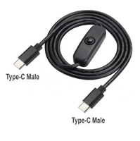 Câble d'alimentation USB C vers USB C PD 65W avec interrupteur, câble de charge USB C vers Type-C pour téléphone portable et ordinateur portable avec fonction marche/arrêt et charge rapide