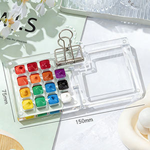 GF Kit de Peinture Acrylique Mini Format Très Vendu, 8x8cm, 58 Feuilles, Cahier de <span class=keywords><strong>Dessin</strong></span> Portable à Écriture Fluide avec Palette Acrylique - Product Image 2