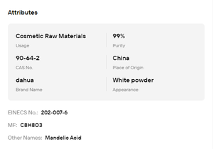 Ácido D-Mandelico en Polvo de Grado Cosmético 99% CAS 90-64-2 para Materia Prima de Cuidado de la Piel - Product Image 6
