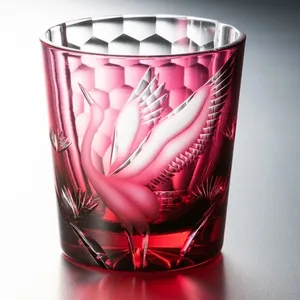 Vaso de Cristal Japonés Tallado a Mano con Diseño de Grulla de Pino Edo Kiriko, de Alta Calidad, Reutilizable, para Chupitos, Vino o Brandy, Hecho en China - Product Image 6