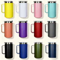 Thermos multifonctionnel en acier inoxydable à double usage chaud/froid, 24 oz, isolation thermique 12-24h, bouteille d'eau portable, durable et élégante