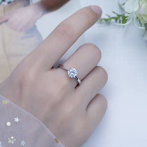 MS-533 taglio rotondo AAA AAAAA CZ pietra su misura 925 argento anello solitario - Product Image 5